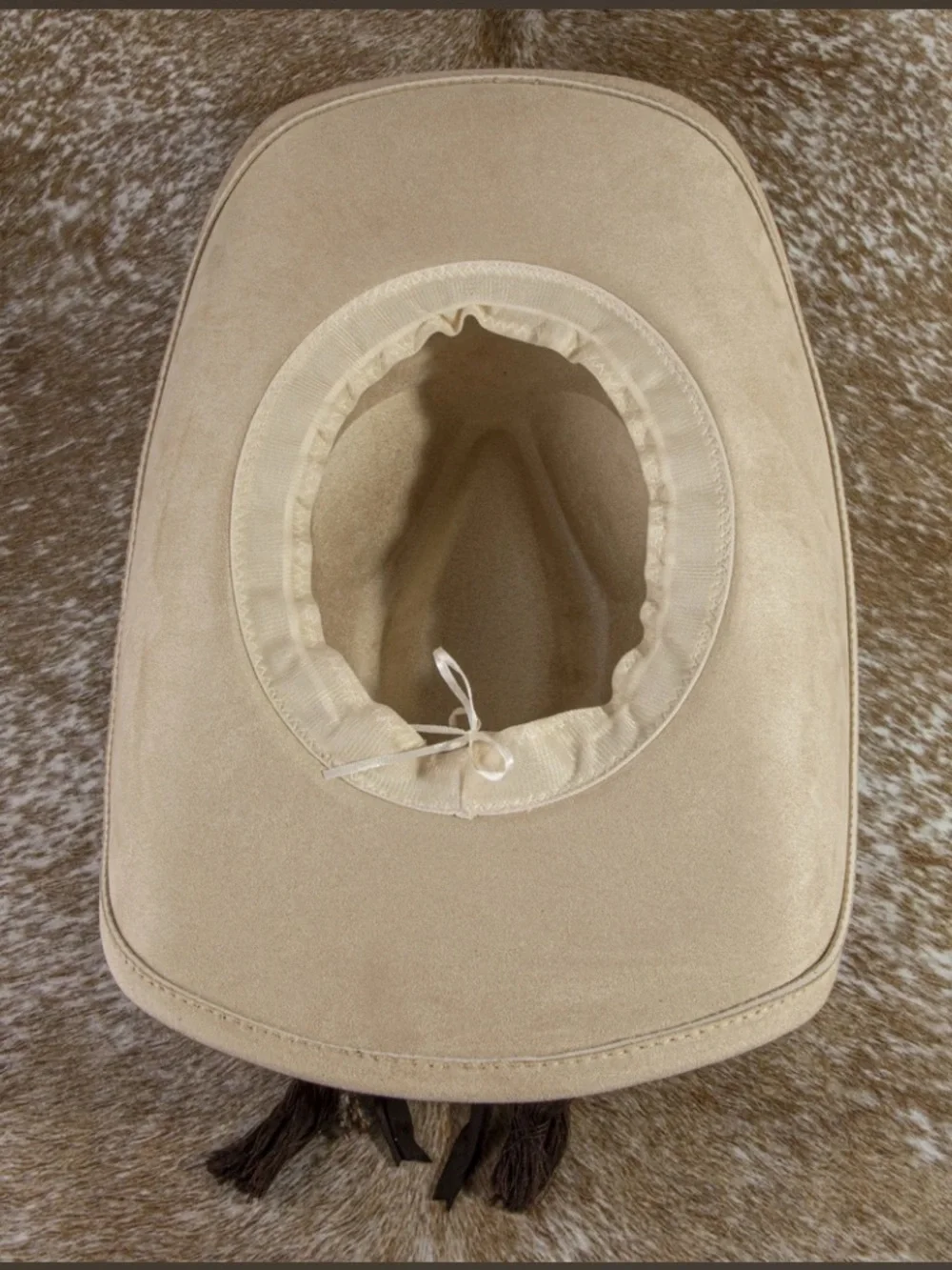 Taupe Wide-Brim Felt Hat with Braided Band